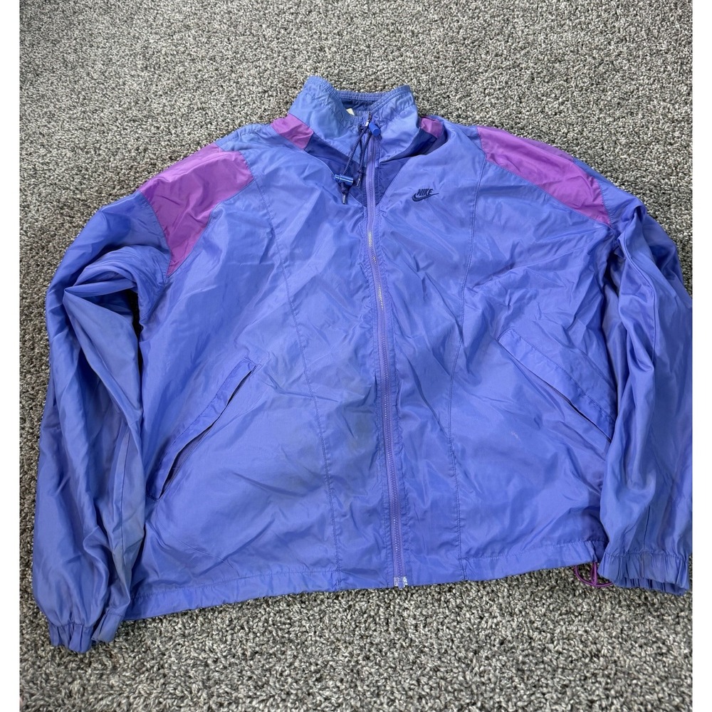 Vintage 90s Nike Windbreaker Jacket Men's Size Large Blue Full Zip